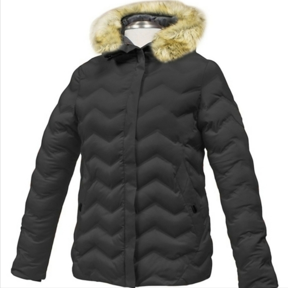 L - Misty Mountain| Faux Fur-Trim Helix Insulated Coat - Picture 6 of 6